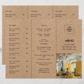 Rustige Kraft Restaurant Afhaalmenu Ontwerp (Voorkant / Achterkant)