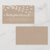 Rustige kraft-snaarlampen, Wedding Honeymoon Fund Informatiekaartje (Voorkant / Achterkant)