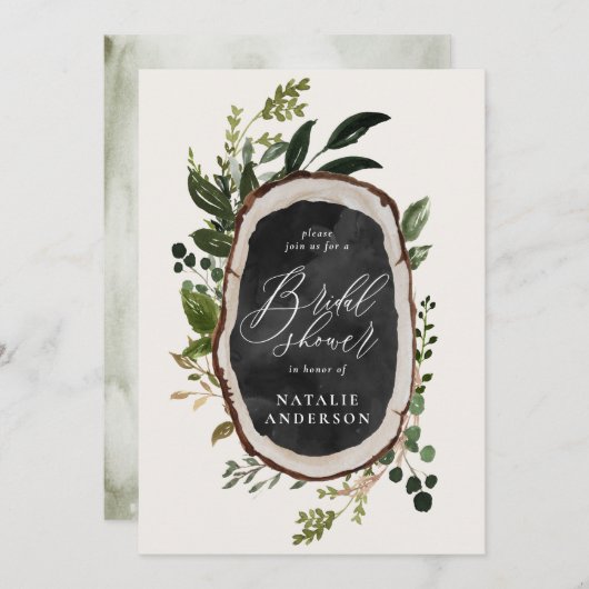 Rustige krijt + houtsnippers save the date (Voorkant / Achterkant)