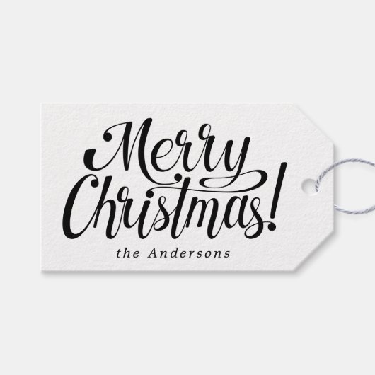 Rustige Labels voor kerstcadeautjes met zwarte ker Cadeaulabel (Voorkant (Horizontaal))