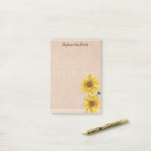 Rustige Lace & Burlap Sunflower Notes (Op bureau)