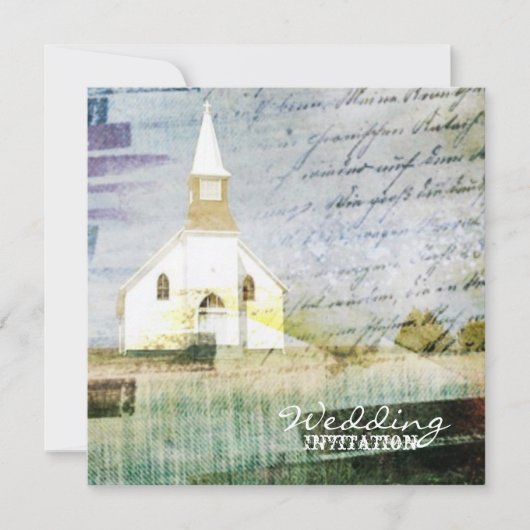 rustige land - chapel - bruiloft kaart (Voorkant)