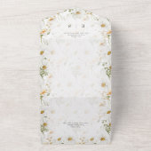 Rustige Land Daisy Floral QR-code All In One Uitnodiging (Buitenkant)