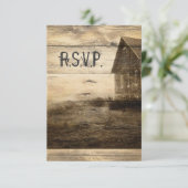 Rustige Land Old Barn Wedding RSVP reactie (Staand voorkant)