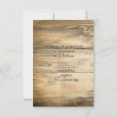 Rustige Land Old Barn Wedding RSVP reactie (Achterkant)