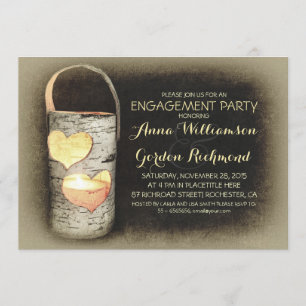 Rustige Land Tree Candle Engagement Party Kaart