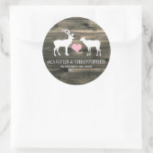 Rustige landbok- en neonenvelop ronde sticker (Tas)