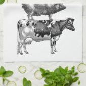  Rustige landbouwhuisdieren keuken Theedoek (Gevouwen)