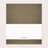 Rustige landburlap-advieskaarten visitekaartjes (Binnenkant ongevouwen)