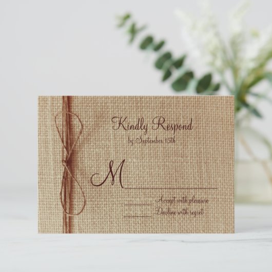 Rustige landburlap Bokes RSVP-kaarten RSVP Kaartje