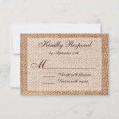 Rustige landburlap RSVP-kaarten RSVP Kaartje (Achterkant)