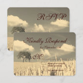 Rustige landeenbomen RSVP-kaarten RSVP Kaartje (Voorkant / Achterkant)