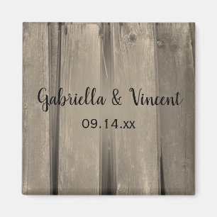 Rustige Landelijke Barn Wood Wedding Save the Date Magneet