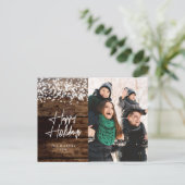 Rustige landelijke kerstgloed foto feestdagenkaart (Staand voorkant)