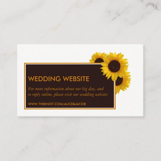 Rustige landelijke zonnebloemen - website over het informatiekaartje (Voorkant)