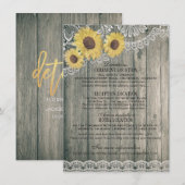 Rustige landelijke zonnebloempitten nadere bijzond informatiekaartje (Voorkant / Achterkant)