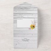 Rustige landelijke zonnebloempjes in één i all in one uitnodiging (Buitenkant)