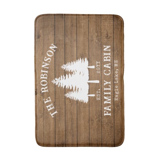 Rustige landencampagne Cabin Trees Houststijl Afdr Badmat (Voorkant Verticaal)