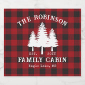 Rustige landengezinskool rode buffels likeurfles etiket (Enkel label)