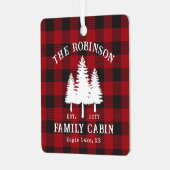 Rustige landengezinskool rode buffels metalen ornament (Voorkant links)