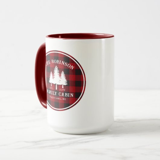 Rustige landengezinskool rode buffels mok (Voorkant links)