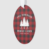 Rustige landengezinskool rode buffels ornament (voorkant)