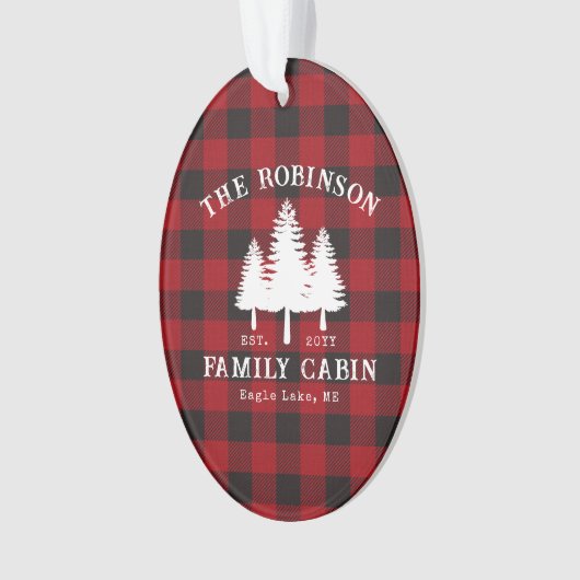 Rustige landengezinskool rode buffels ornament (voorkant)