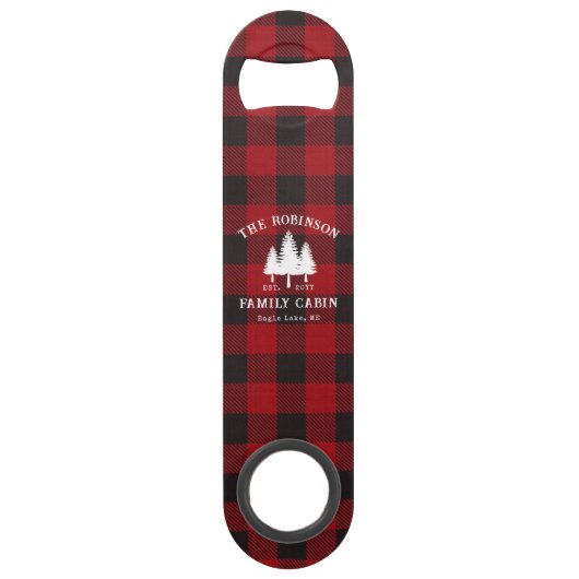 Rustige landengezinskool rode buffels speed flessenopener (Voorkant)