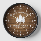 Rustige landengroep Cabin Trees Wood Plank Afdrukk (Voorkant)