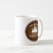 Rustige landengroep Cabin Trees Wood Plank Afdrukk Koffiemok (Voorkant rechts)