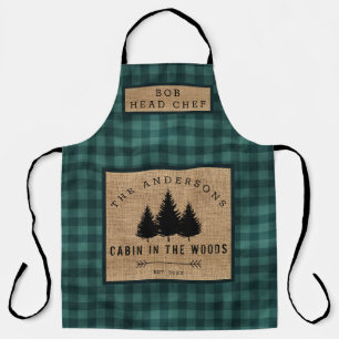 Rustige landennaam Cabin in Wood Hoofd Chef Schort