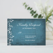 Rustige landenzwemmers Blue Wedding RSVP-kaarten RSVP Kaartje (Staand voorkant)