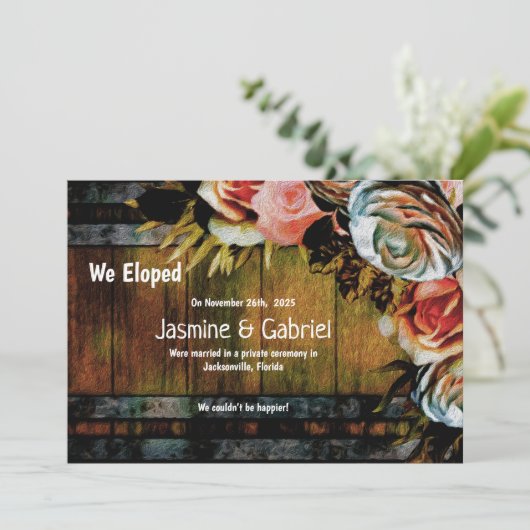 Rustige landhouten bouwsel aankondiging (Staand voorkant)