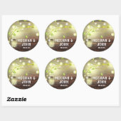 Rustige landhouten Mason Jar String Lights-boom Ronde Sticker (Vel)