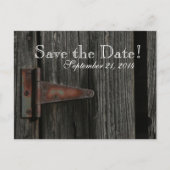 Rustige landhoutsnede: bespaar de datum aankondigingskaart (Voorkant)