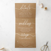 Rustige Landkraft Simple Script Wedding Suite Drieluik Uitnodiging (Binnen)
