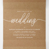 Rustige Landkraft Simple Script Wedding Suite Drieluik Uitnodiging (Binnenkant midden)