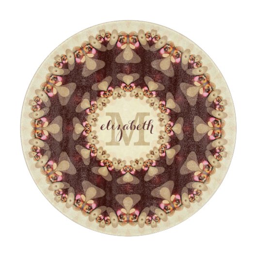 Rustige Landkreis Mandala - Aangepaste naam Ronde Snijplank (Voorkant)