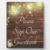 Rustige landmason String Lights Guestbook Fotoplaat (Voorkant)