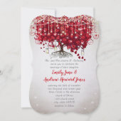 Rustige landmoeras Jar Red en Silver Tree Wedding Kaart (Voorkant)