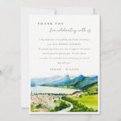 Rustige landschapsbruiloft bij het meer van het do bedankkaart (Voorkant)