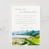 Rustige landschapsbruiloft bij het meer van het do bedankkaart (Voorkant / Achterkant)