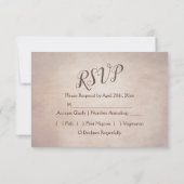 Rustige landsinflasappellampjes op donker hout RSVP kaartje (Achterkant)