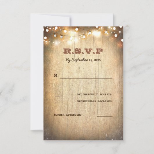 Rustige landtekenlights Wedding RSVP-kaarten RSVP Kaartje (Voorkant)