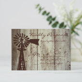 Rustige landwindmolenwout RSVP-kaarten RSVP Kaartje (Staand voorkant)