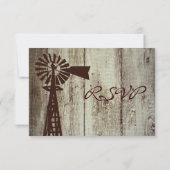 Rustige landwindmolenwout RSVP-kaarten RSVP Kaartje (Achterkant)