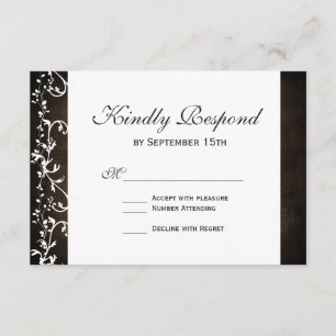 Rustige landzwemmers bruin bruiloft RSVP-kaarten RSVP Kaartje