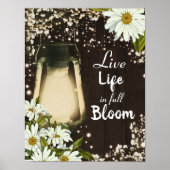 Rustige Lantaarn en Daisies Daisy Flower Country W Poster (Voorkant)
