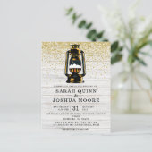 Rustige lantaarn op het land van hout briefkaart (Staand voorkant)