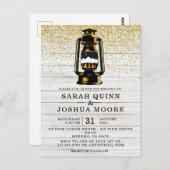 Rustige lantaarn op het land van hout briefkaart (Voorkant / Achterkant)